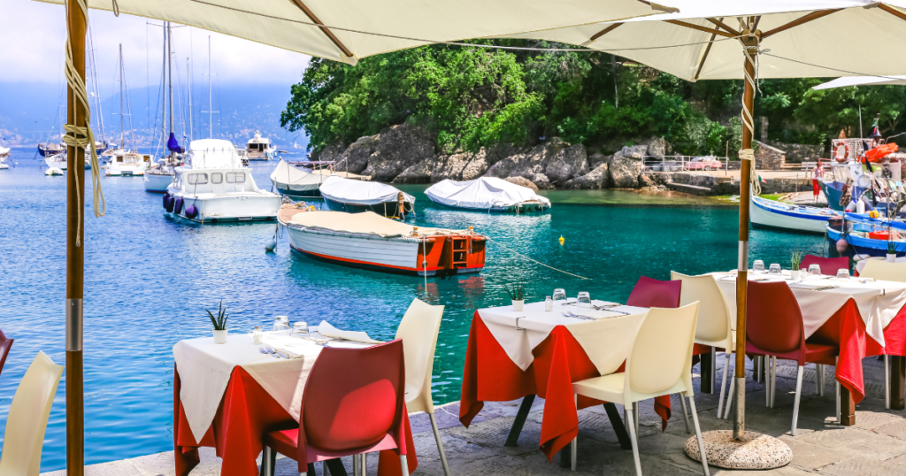 Lunch at Portofino harbor is undoubtedly one of the best things to do in Portofino Italy