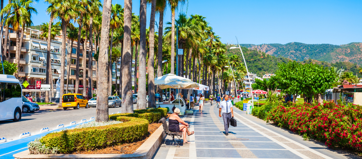 Rapallo in Italy Palm lined Promenade